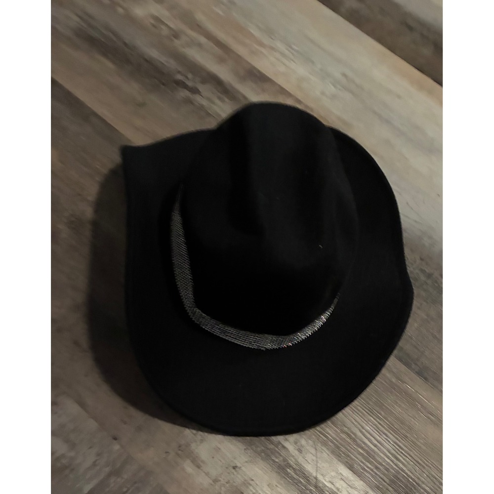 Alexis Bendel Black Felt Cowboy Hat Western Style One Size